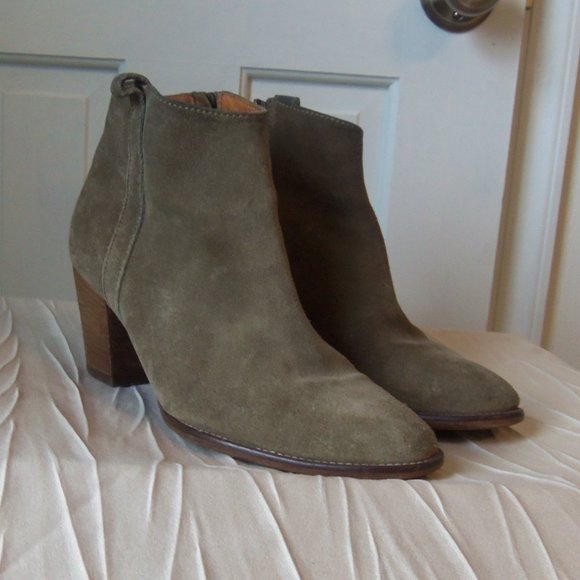 Madewell Taupe Suede Ankle Boots sz 8 - Picture 2 of 9